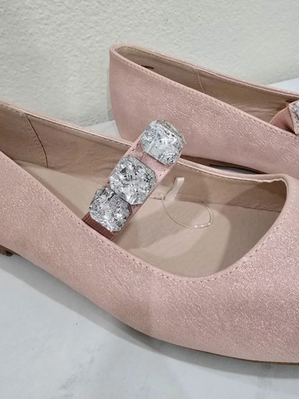 The Children’s Place ✦ Pink Glitter Mary Jane Flats ✦ Rhinestone Strap 5 NWT